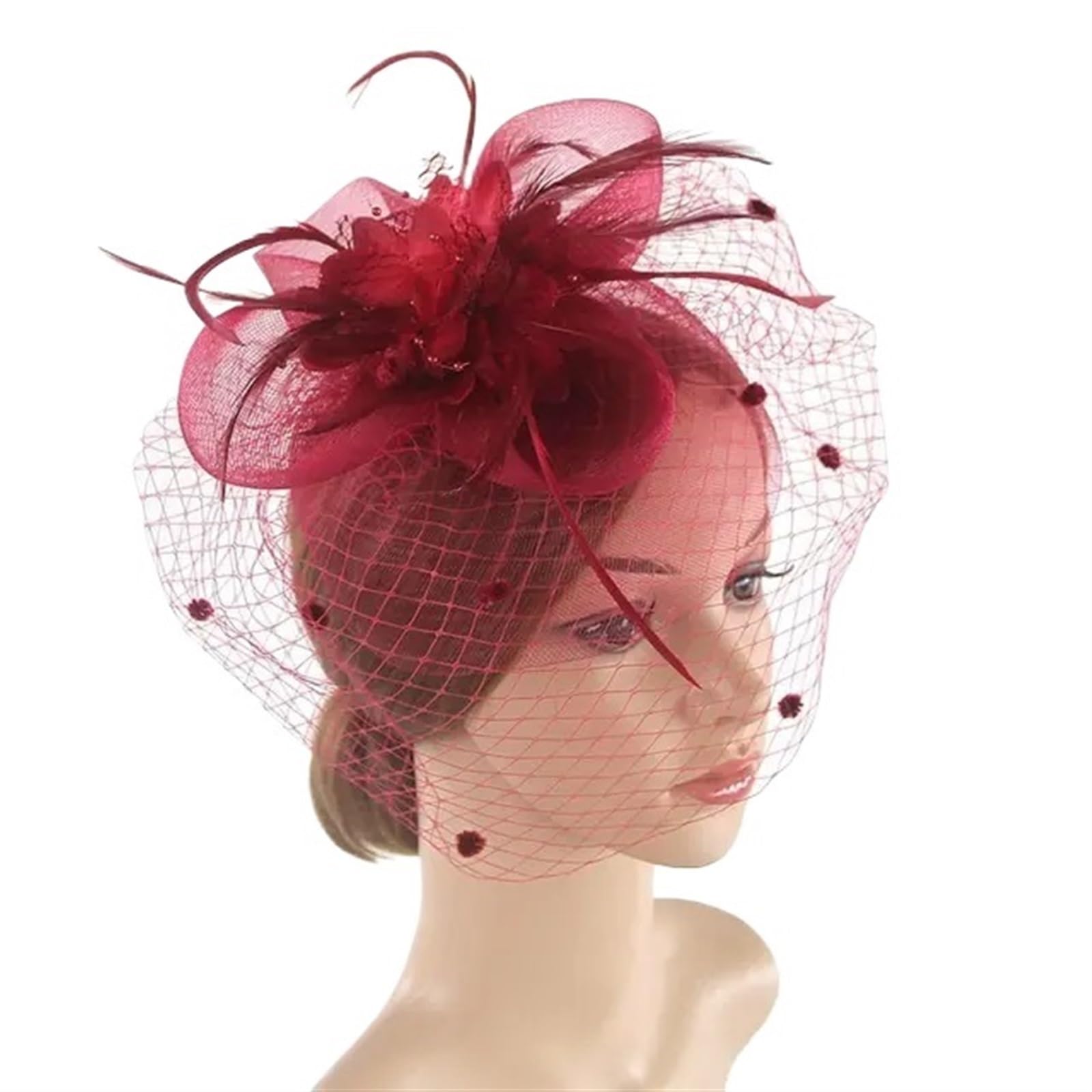 UALXPAO Wedding Hats Bridal Headdress Retro Hairclip Cocktail Party Headwear for Tea Party,Weddings(Color9)