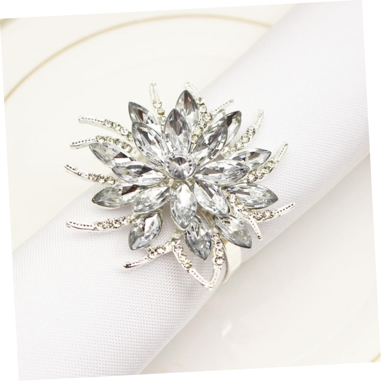 ABOOFAN 2sätze Lotus-Form Weihnachts-Rhinestone Serviettenringe Napkin Buckles Für Hochzeiten Und Dekorative Tischaccessoires