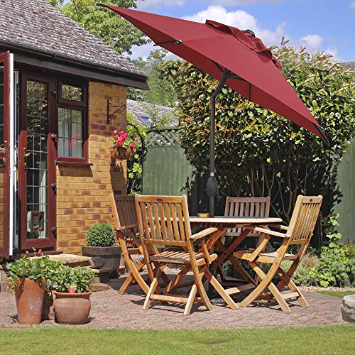 Abba Patio 7.5Ft Patio Umbrella Outdoor Umbrella Patio Market Table Umbrella With Push Button Tilt And Crank For Garden, Lawn, Deck, Backyard & Pool, Red #TOP7