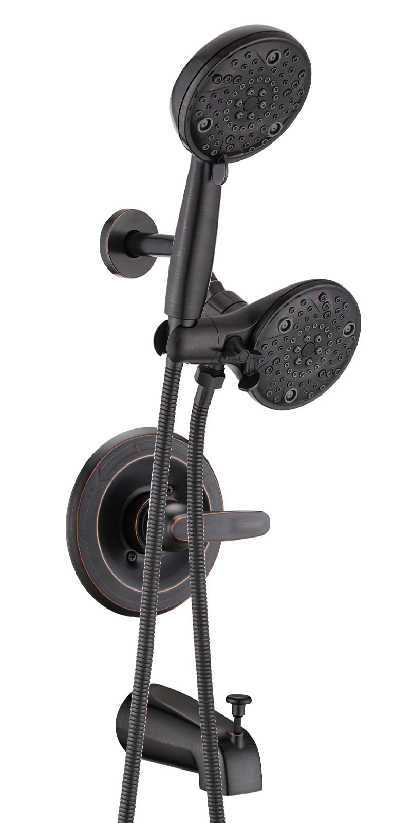 Photo 1 of Ultrimkit 5" Dual Shower Faucet Compatible with Delta 13/14 Series Tub Trim Kit, High Pressure Round Rain Shower Head& Handheld Set Faucet, Oil Rubbed Bronze (Valve& Catridge Not Inclued)