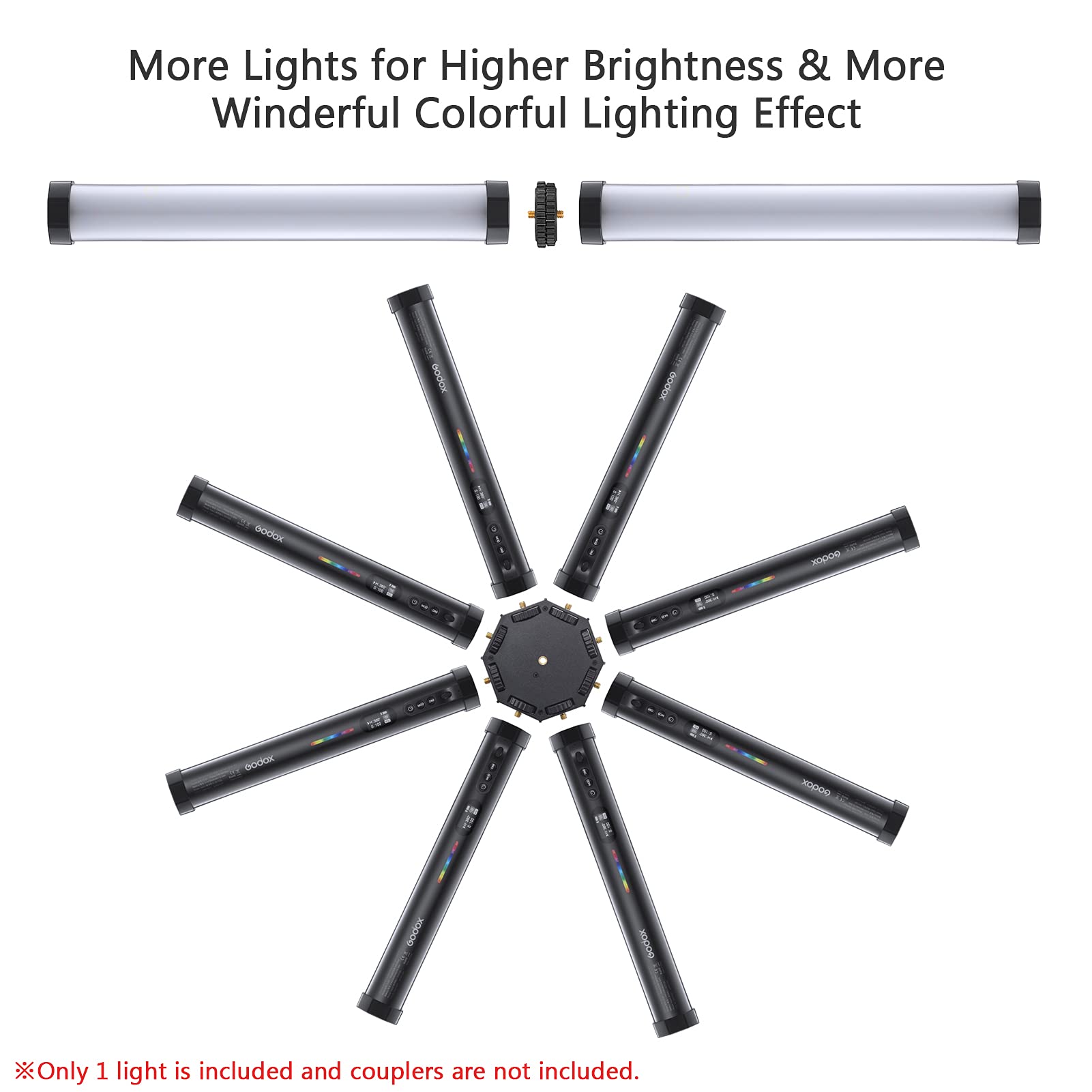 GODOX TL30 Full Color RGB Tube Light Professional LED Photography Light Wand Temperatura dwukolorowa 2700K-6500K CRI97 TLCL99 APP/zintegrowane sterowanie z profesjonalną fotografią w studio