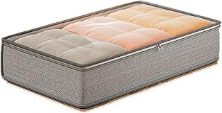 Large Capacity Designs Fabric Storage Organizers Bag for Blankets and Clothes with Zippered Closure Daily Casual Use