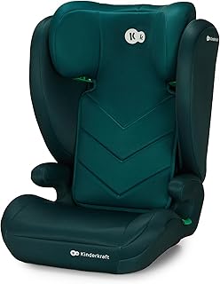 Kinderkraft I-Spark I-Size Baby Car Seat, Group 2/3, 100-150 cm, from 3.5 to 12 Years, 15 to 36 Kg, Light (4.5 Kg), 3-Point Seat Belt, Side Protection, Green