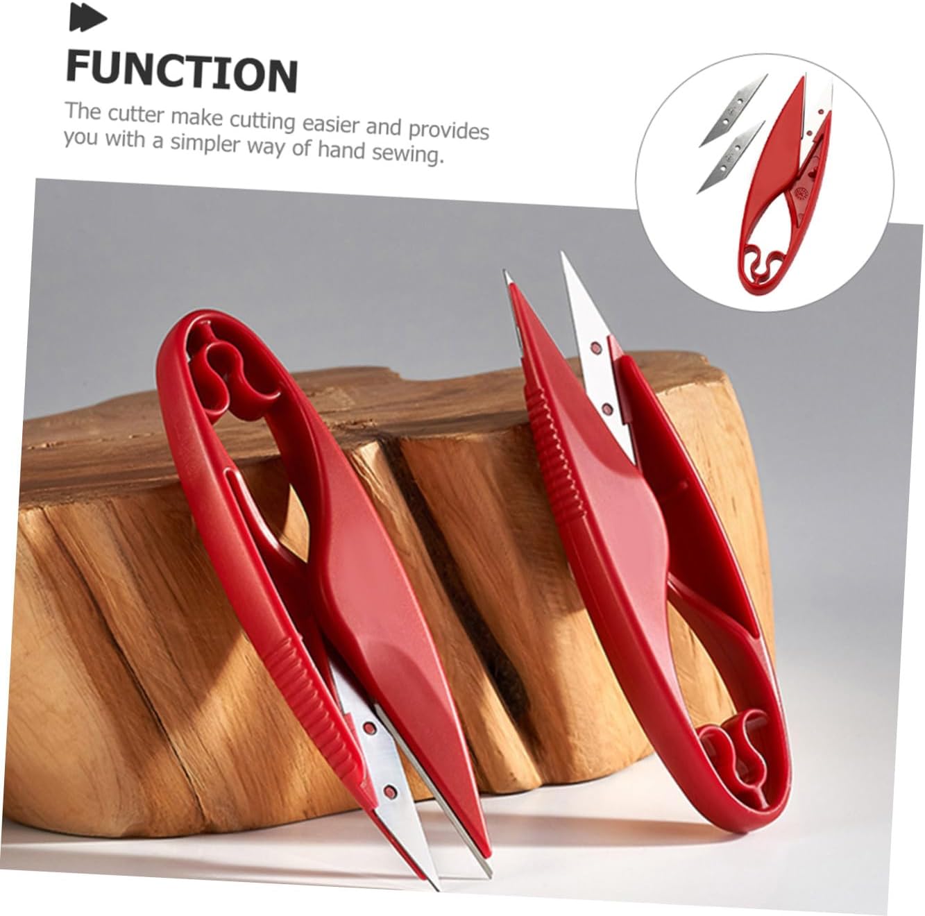CALLARON Stainless Steel Fabric Shears U-shaped Double Blade Sewing Scissors for Dressmakers Yarn Cutting Small Craft Scissors for Clothing and Textile Use