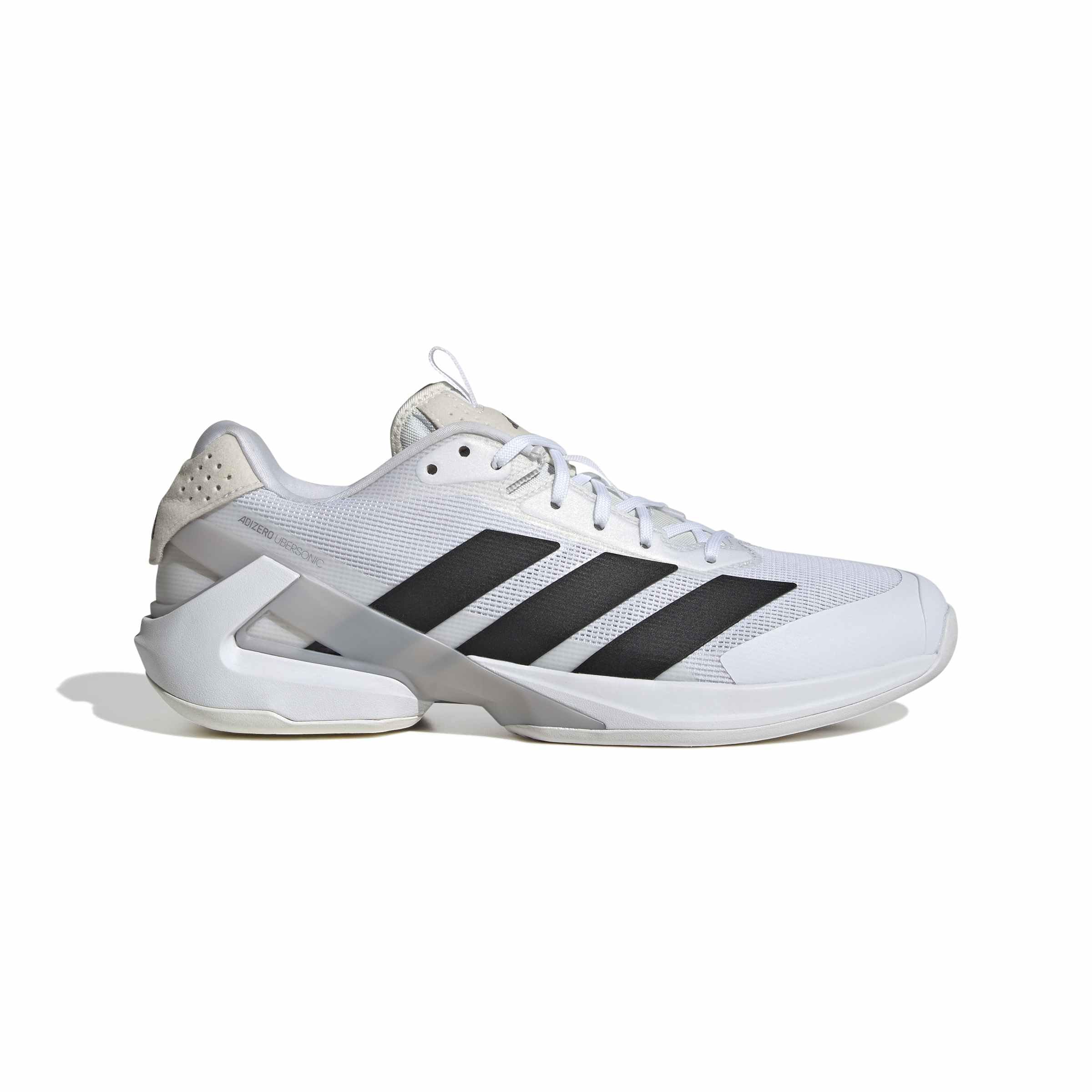 adidas Uomo Adizero Ubersonic 5 Tennis Shoes, Ftwr White/Core Black/Silver Met., 44 2/3 EU