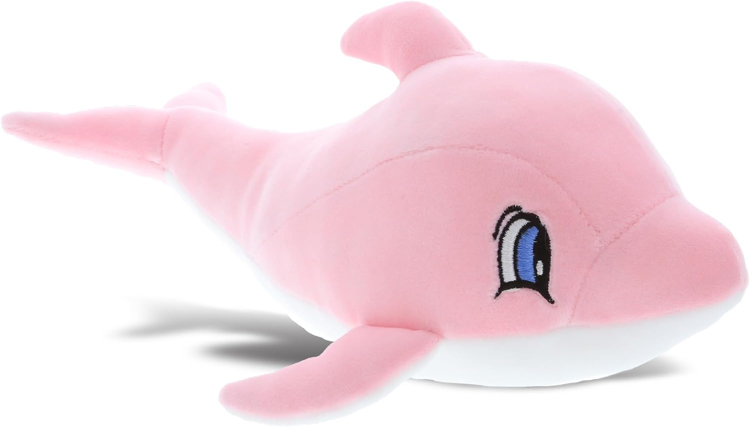 DolliBu Pink Dolphin Baby Soft Plush Toy, Newborn Babies First Stuffed Animal Cuddle & Snuggle Toys, Toddler's Huggable Best Buddy, Fluffy Teddy Bear Dolphin - 11.75 Inch