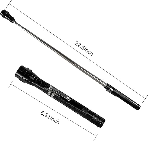 Miniatura 18 de Herramienta de recolección de linterna magnética, regalos para papá, accesorios telescópicos con LED regalos para hombres, esposo, él, rojo