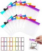Small Zipper Bags, 14 Mini (7 Colors), Clear Reusable for Pills, Jewelry, Travel & Organization + 24 Labels
