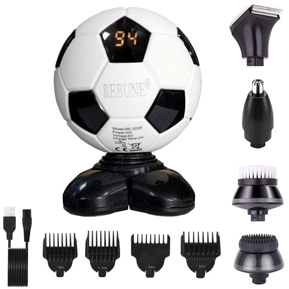 REBUNE5D Head Shaver, 5 in 1 Bald Head Shavers for Men, Head Electric Razor with Nose Hair Sideburns Trimmer, Waterproof Wet/Dry Mens Grooming Kit, LED Display, USB Rechargeable