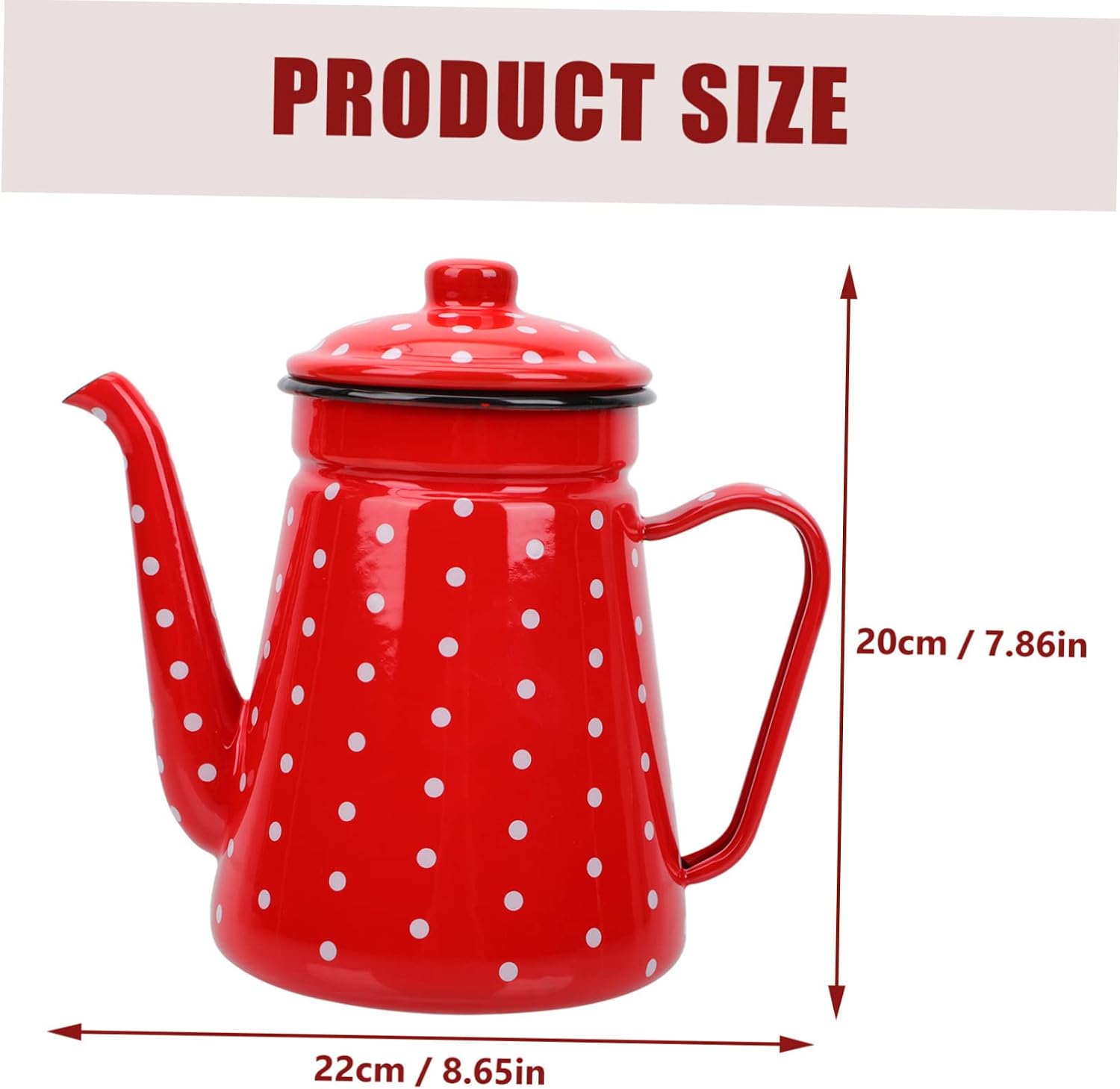 MAGICLULU Enamel Coffee Pot 1.5L Narrow Mouth Kettle Cold Water Household Tea Kettle Sturdy Porcelain for Stovetop Use