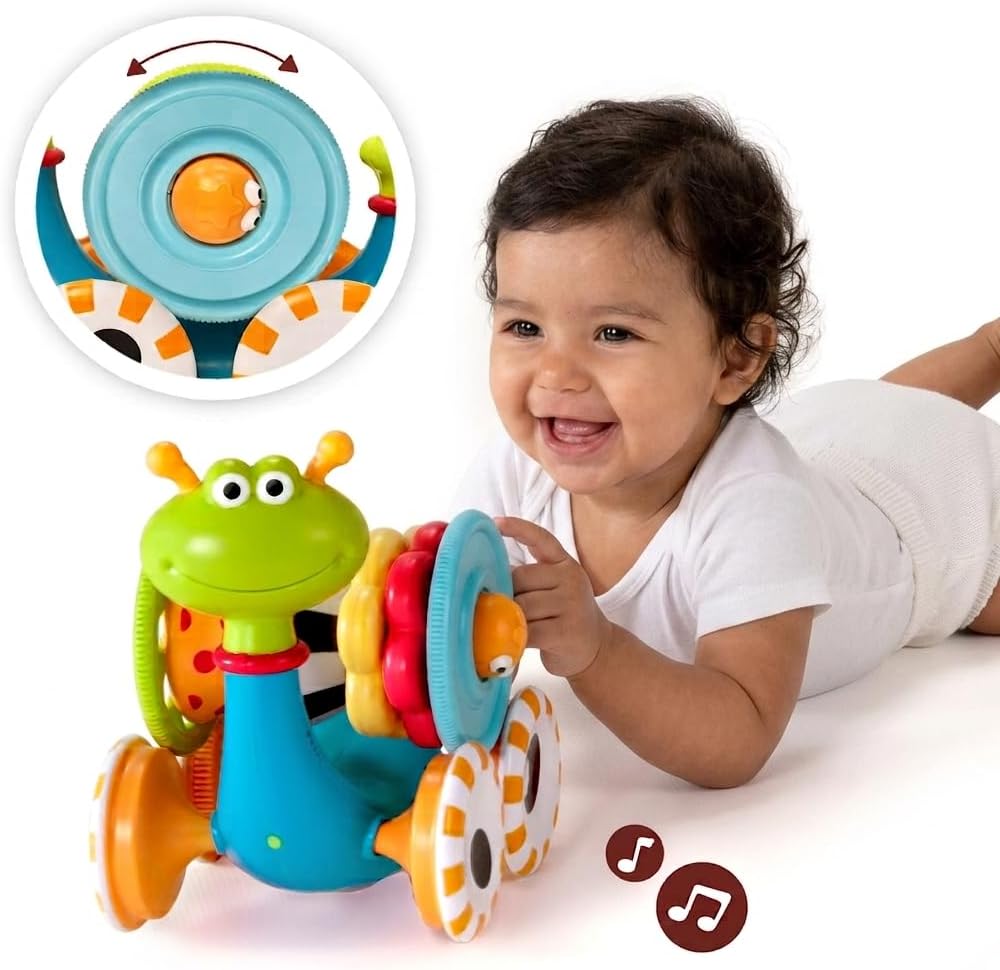 Yookidoo Musical Crawl 'N' Go Snail Baby Crawling Toy with Stacker Rings image 2