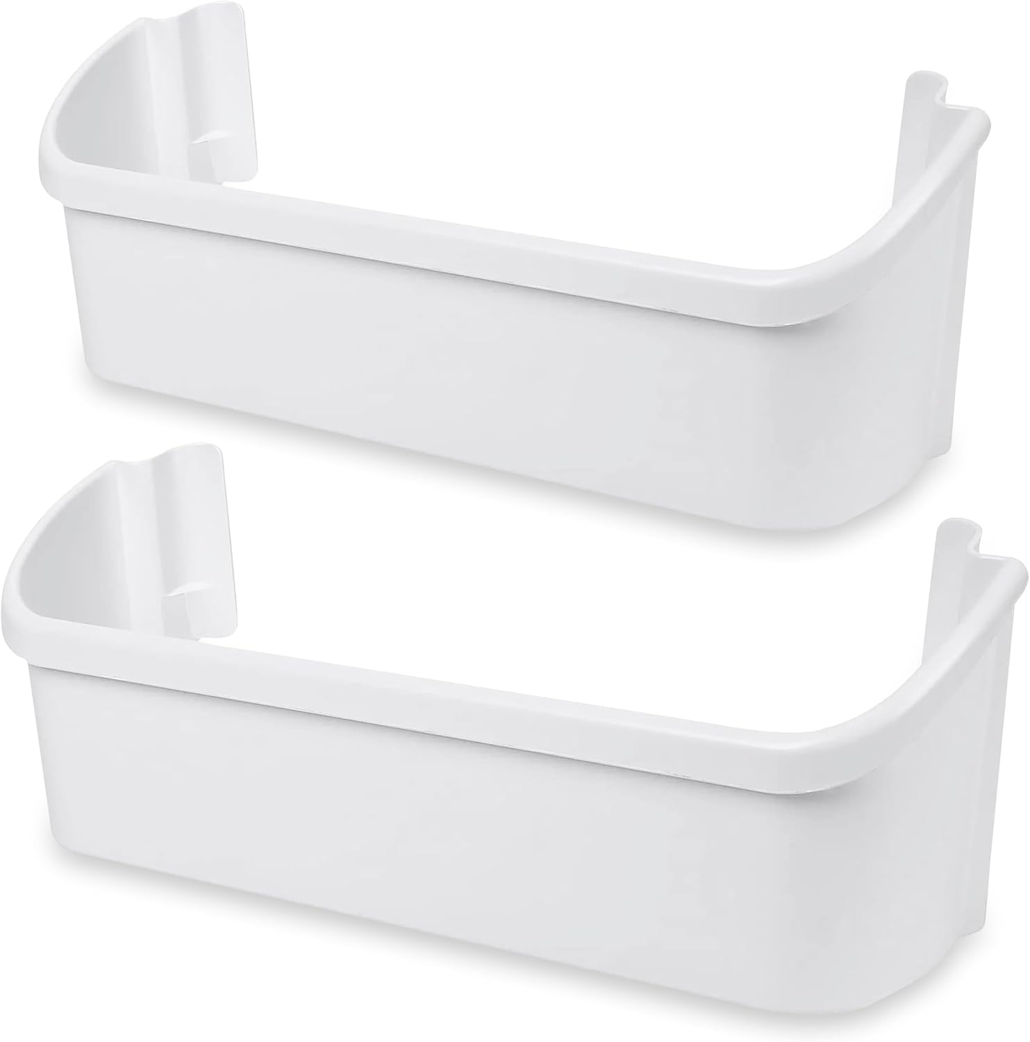 PartsBroz 240323001 Refrigerator Door Bin Shelf 2-Pack for Frigidaire Door Shelf Replacement Kenmore Gibson Westinghouse Crosley Refrigerator Parts Fridge White Bottom Shelves Bins AP2115741 PS429724