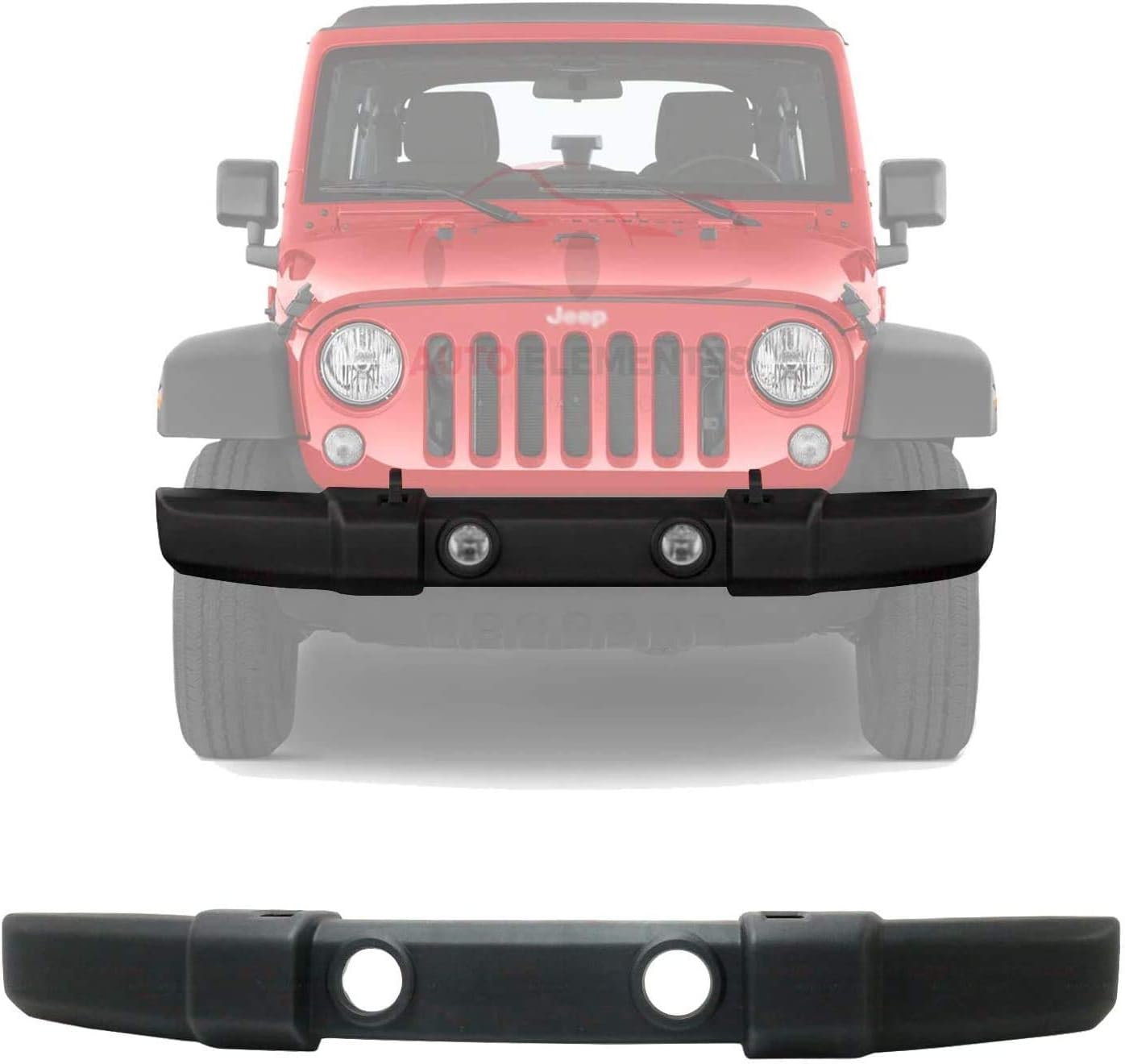 New Front Bumper Cover Textured With Fog Light & Tow Hook