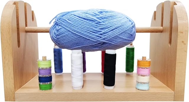 Wooden Yarn Holder for Crocheting, Yarn Holder Dispenser for Crocheting, Yarn Ball Hoder or Crochet Yarn Holder for Crocheting, Yarn Spindle for Knitting and Sewing (Large)