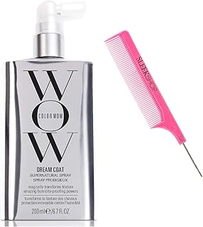 intense Comb + Co𝐥o𝐫 Wow DREAM COAT Supernatural Spray, Original Formula for Humidity Hair Product Co𝐥o𝐫Wow Dreamcoat (w/SIeekshop Pink Comb) (Dream Coat (Original) - 6.7 oz / 200 ml)