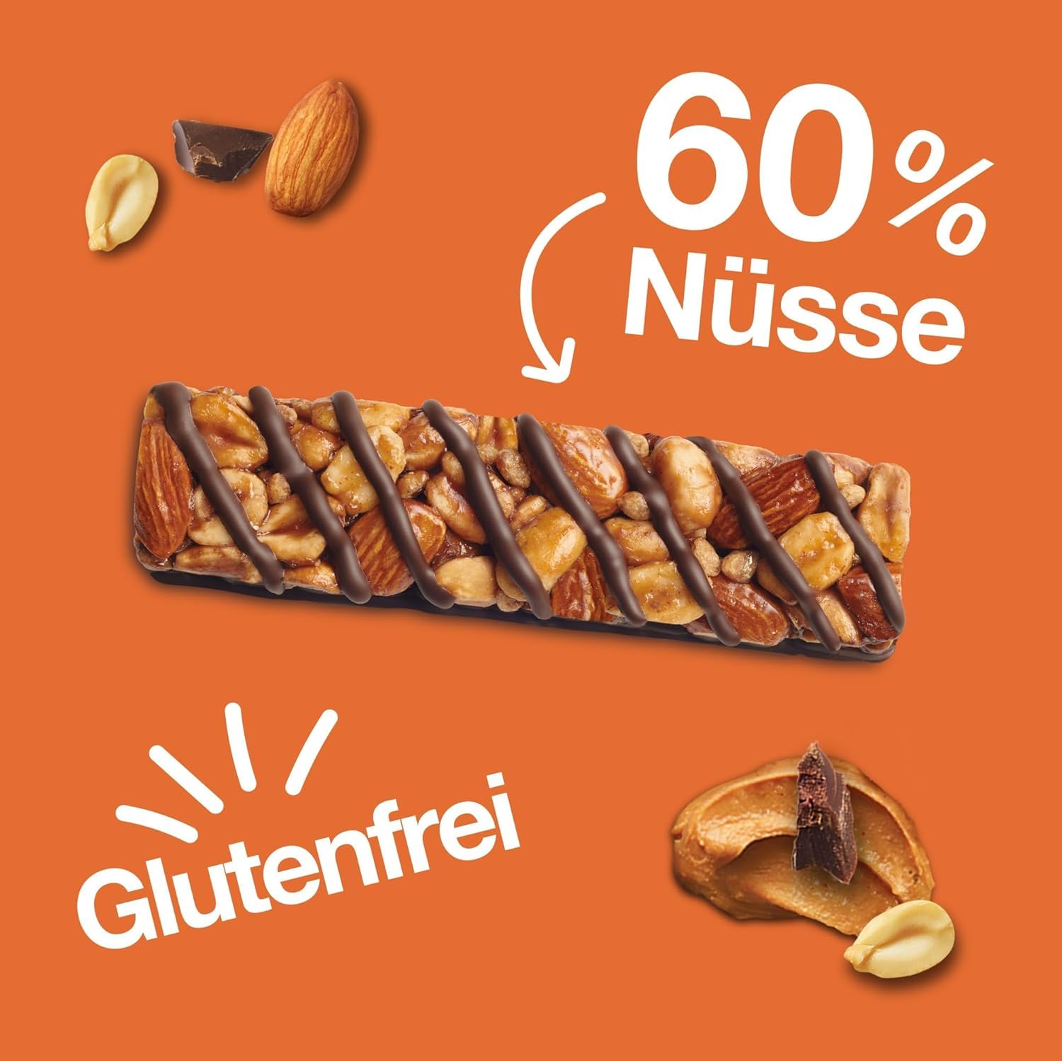 BE-KIND Peanut Butter Dark Chocolate 6x12x40g I Nussriegel I Schokoriegel I Erdnussbutter I Glutenfrei