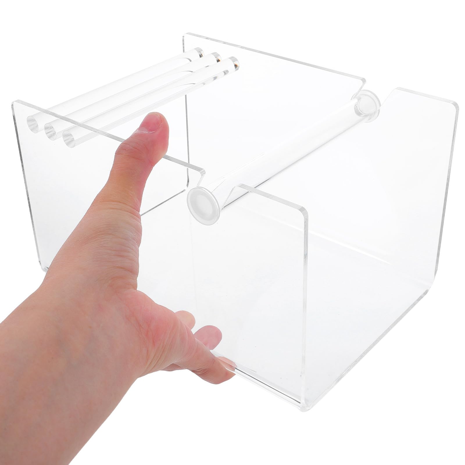 Nachfüllbarer Klebebandrollen Organizer mit Verstellbarem Etikettenspender und Acrylgehäuse Geeignet für Büro und Werkstatt mit Spannungsregelung für Aufkleberrollen