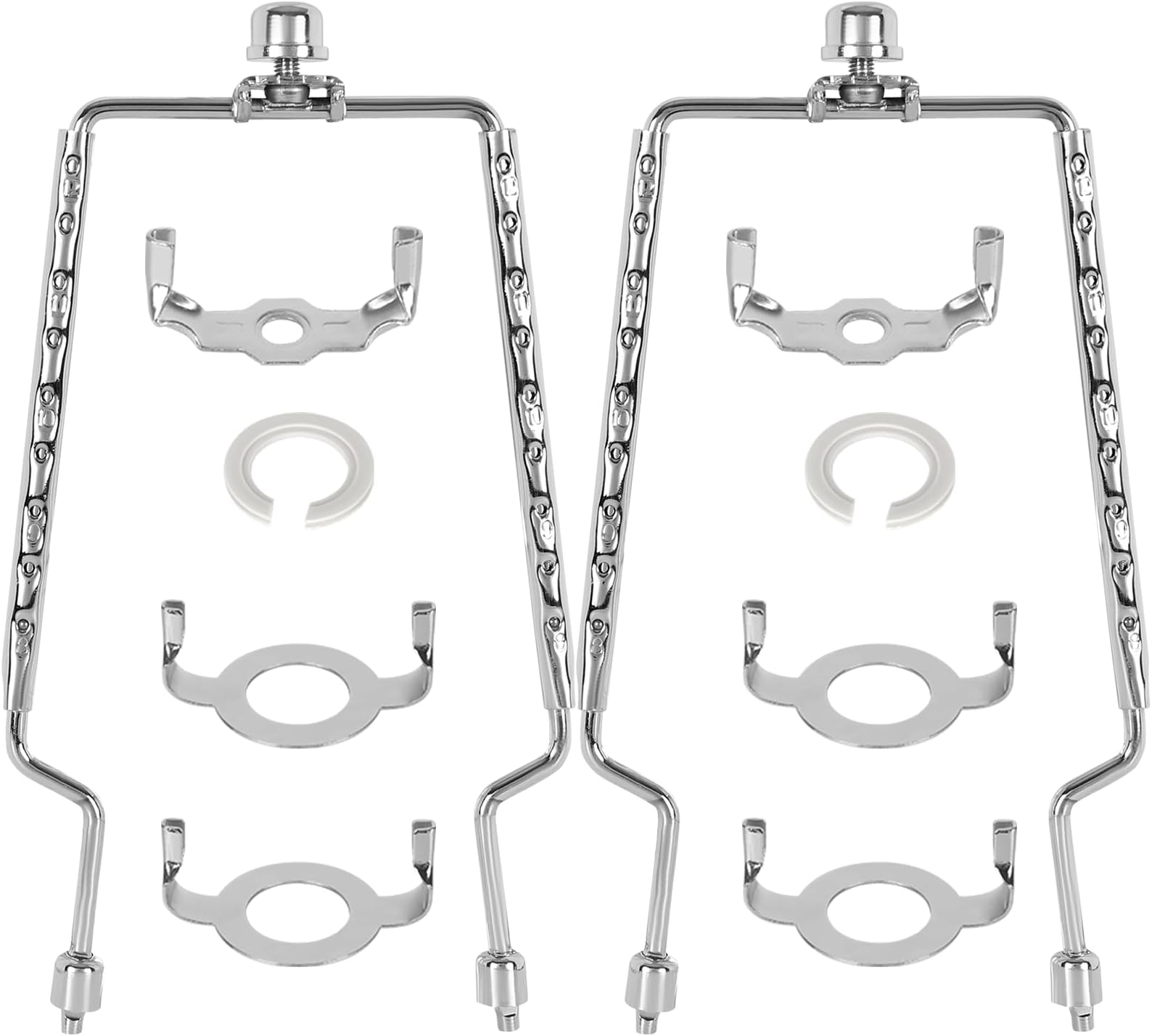 Adjustable Height Lamp Shade Holder 8-12 Inches Adjustable Range 8 9 10 11 12 Inch 0.5 Inches a Span, Fit Both Standard Lamp Rod E14 E26 E27 Light Base UNO Fitter Adapter Converter Finial Set