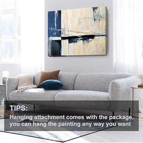 Miniatura 353 de Lienzo artístico para pared, pinturas de arte abstracto, fantasía azul, grafiti colorido sobre fondo blanco; decoración artística moderna para sala