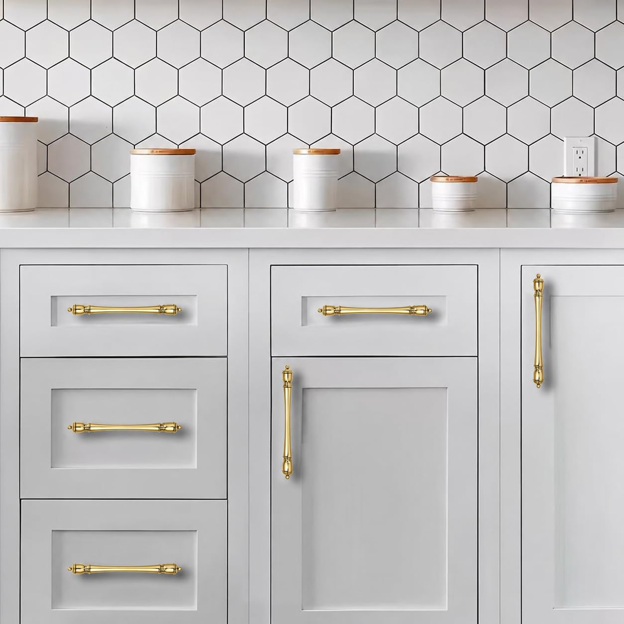 KHTUMEWARE-BRASS419 Unlacquered Brass Cabinet Pulls CTC 3 in (76 mm) in Unlacquered Brass — KHTUMEWARE