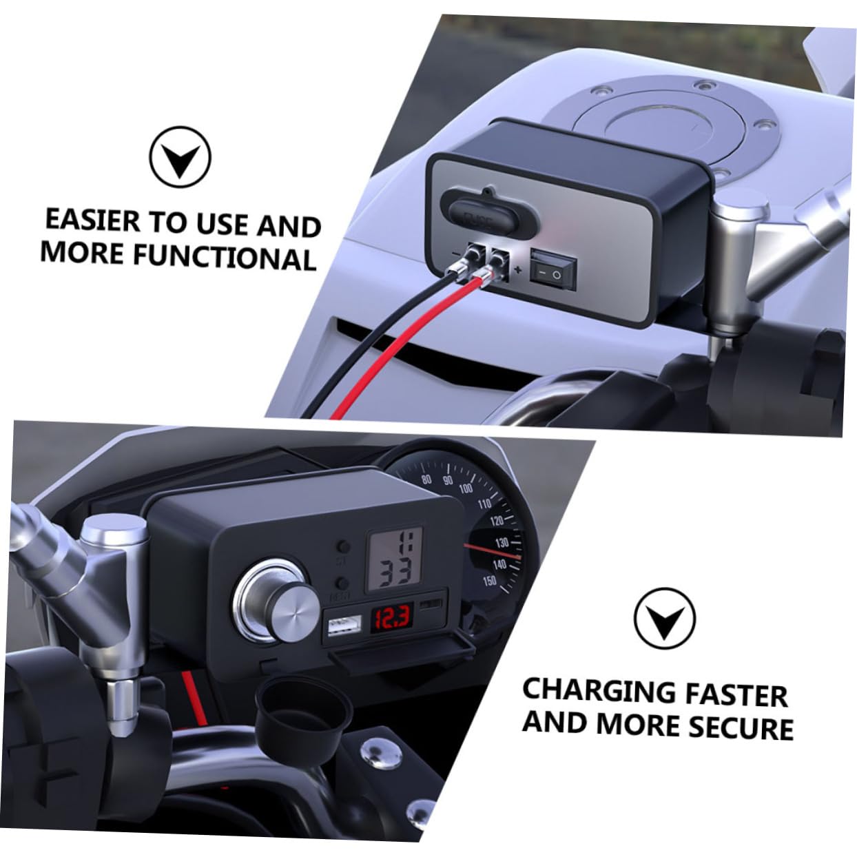 SHINEOFI Cargador USB para Motocicleta con De Cigarrillos De Cable Resistente Al Agua Adaptador De Corriente para Motocicleta para Viajes y Recorridos Moto
