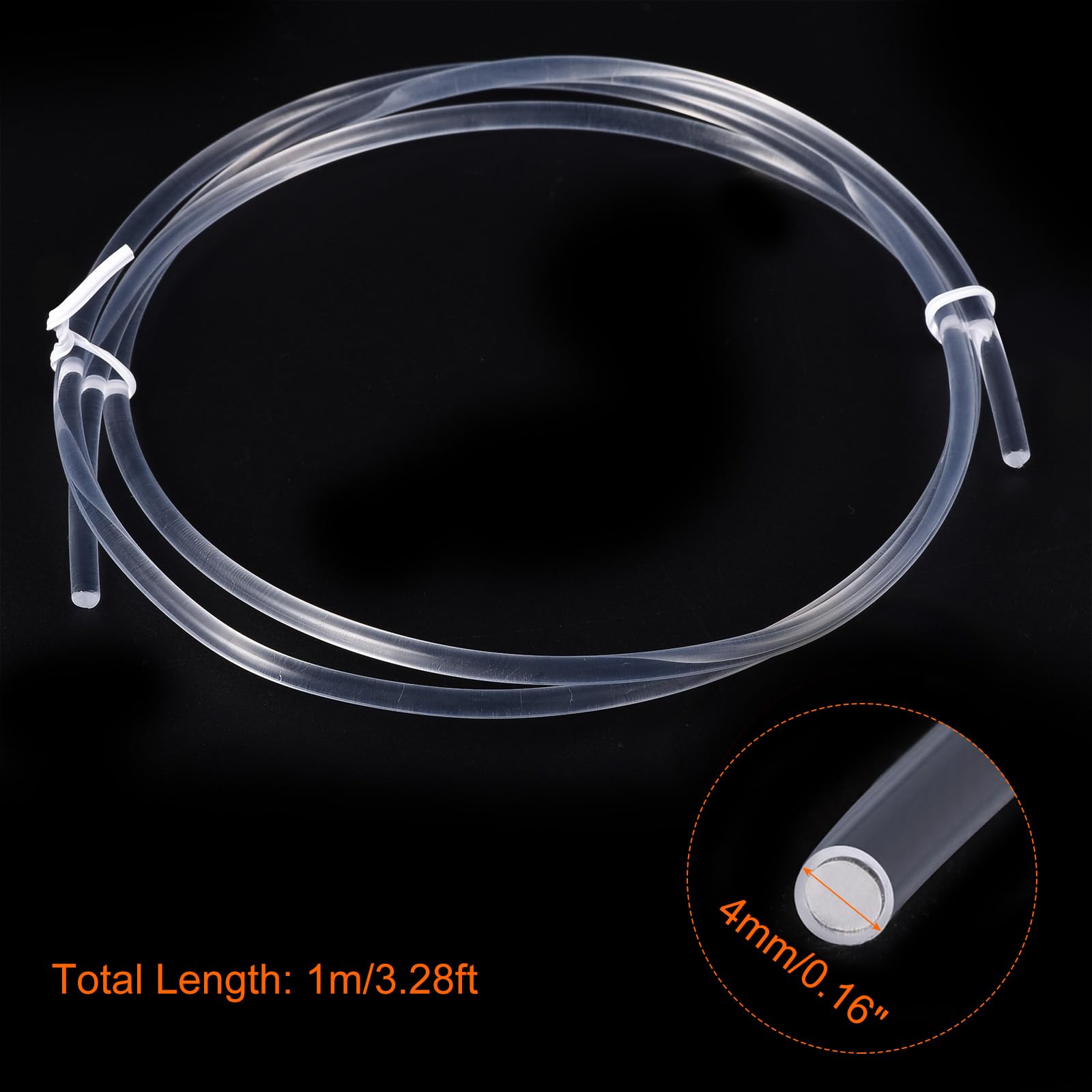 Rebower PMMA Side Glow Fiber Optic Cable, [for LED Light as Home, Party Decroation] - 0.16inch / 3.28 Feet / 1Pcs