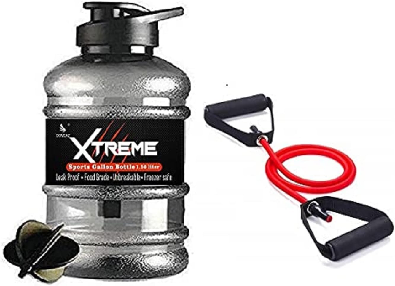 DOVEAZ® Gallon Water Bottle with Single Toning Resistance Tube Gym