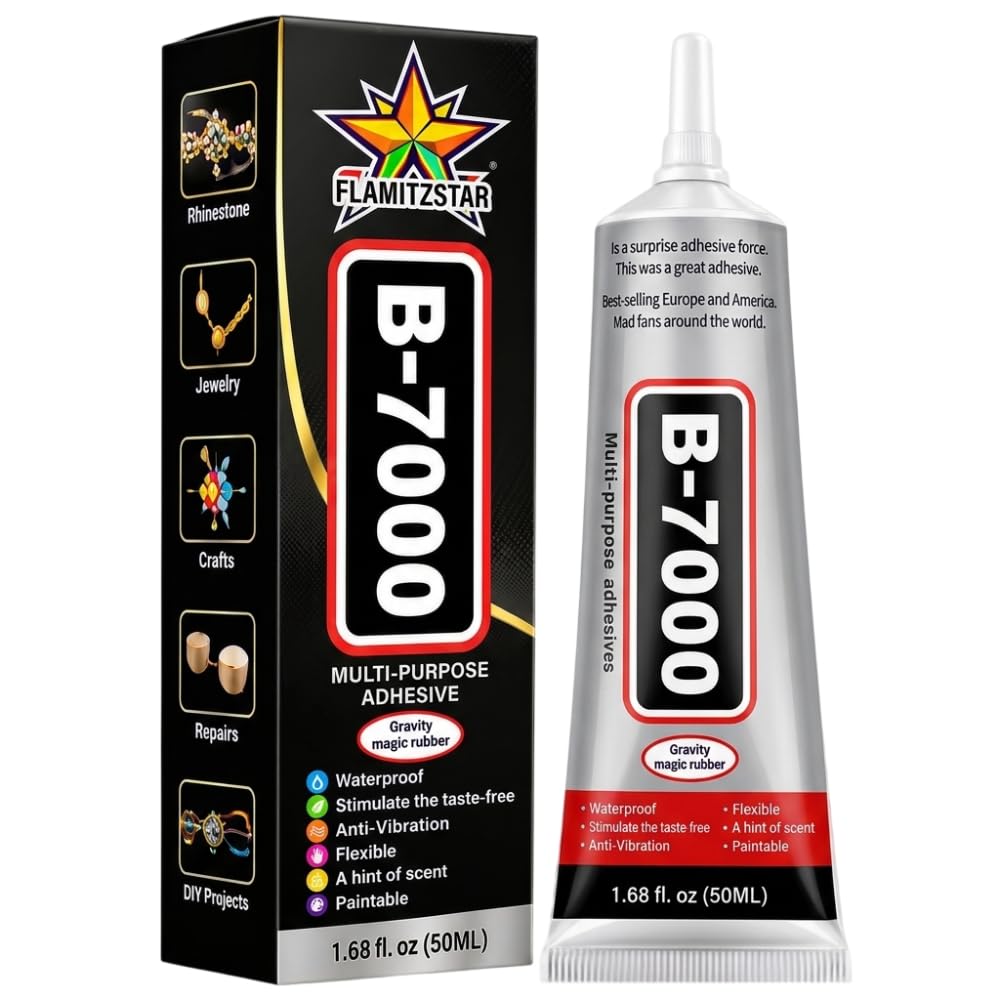 B-7000 Multi-Purpose Adhesive Glue 50ML, Clear Transparent Waterproof Craft Glue for Jewelry, Rhinestones, Glasses, Plastic, Ceramics, Metal, Leather, Fabric, DIY Repairs - Special Edition-picture-39