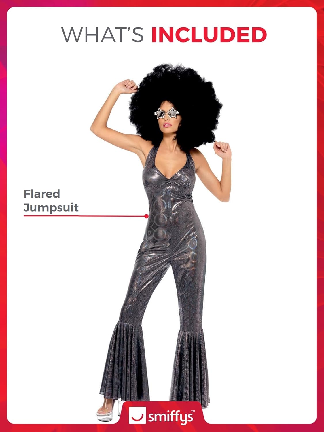 Smiffy's Women's Disco Diva Costume Flared Jumpsuit - Image 4