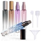 10ML 5PCS Glass Refillable Perfume Travel Bottle&comma;Mini Pocket Size Portable For Traveling and Outgoing&comma;Empty Atomizer Cologne Spray Bottles with Funnel