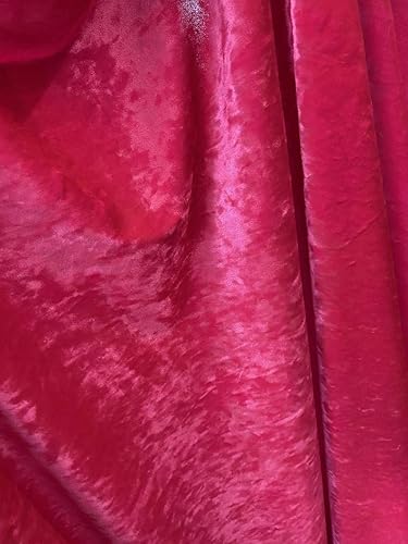 LUVFABRICS Tela elástica de terciopelo de hielo triturado (rosa intenso)