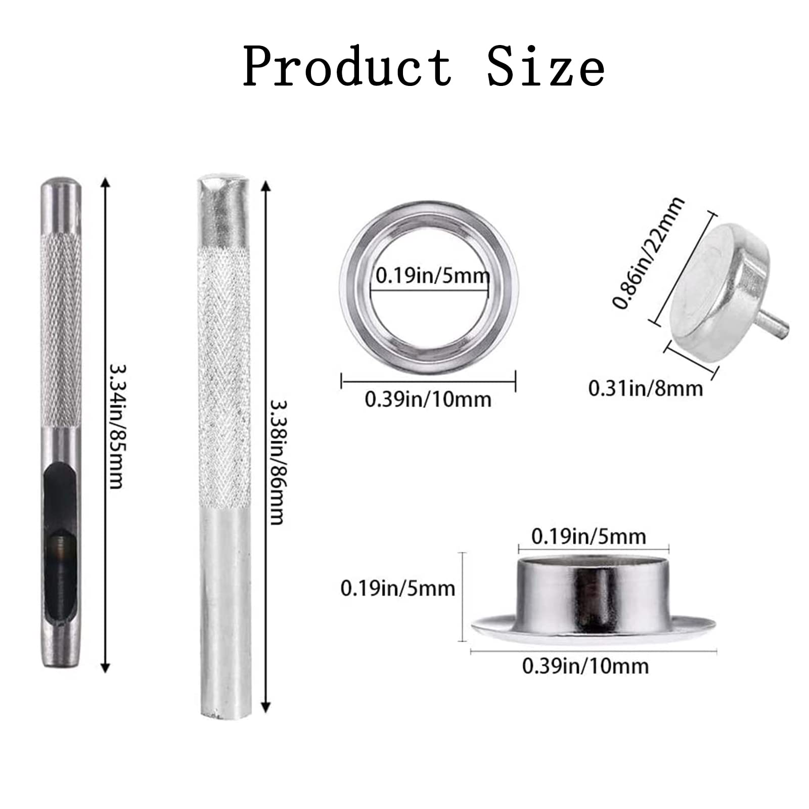 Attrezzatura Fai Da Te Kit 200 Occhielli Metallici 5mm Con - Foto 10