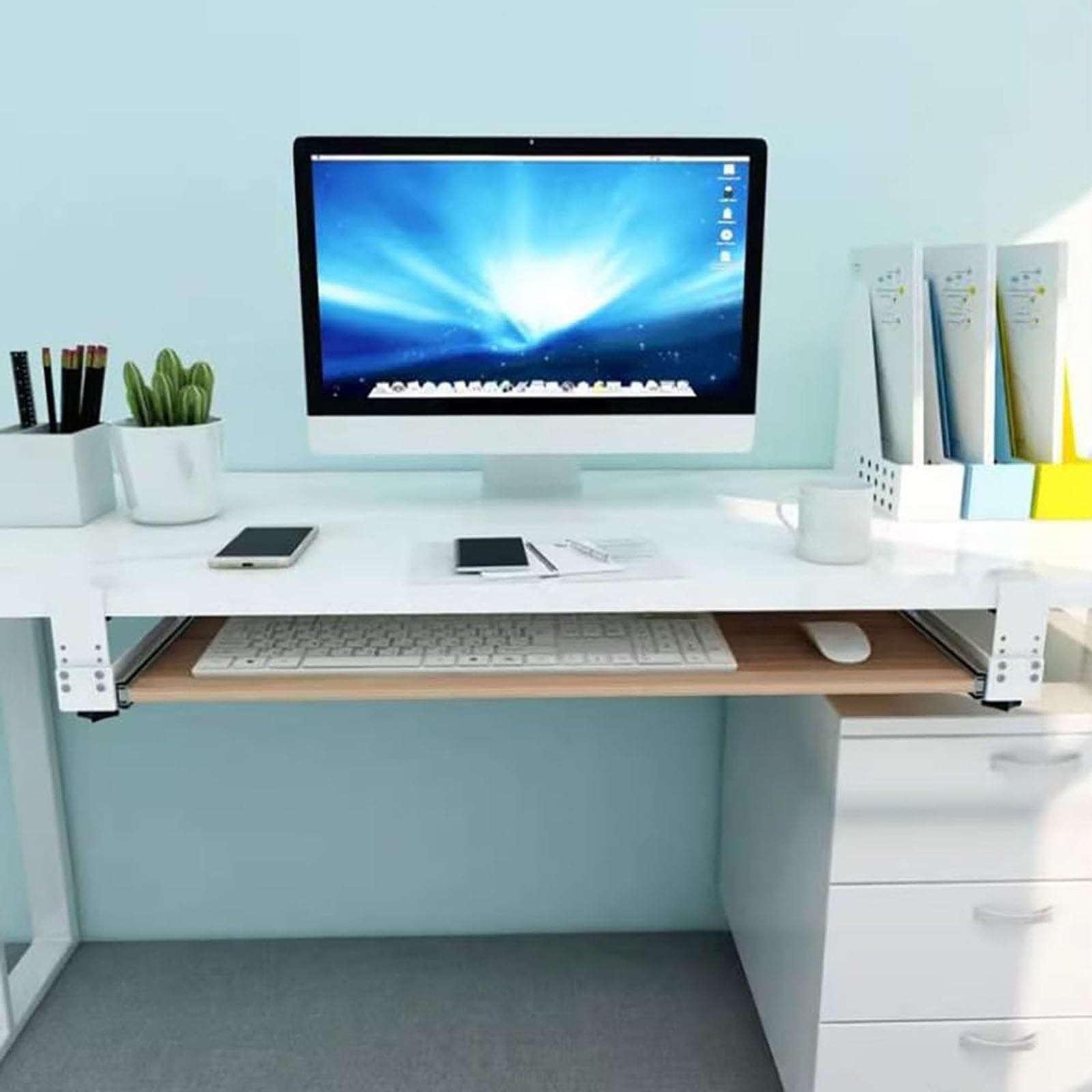 para Teclado Debajo del EscritorioAadjustable para Teclado y Ratón de Ordenador ómica Deslizante para Ratón y Teclado Extensor de Escritorio de Ordenador para Estudio en