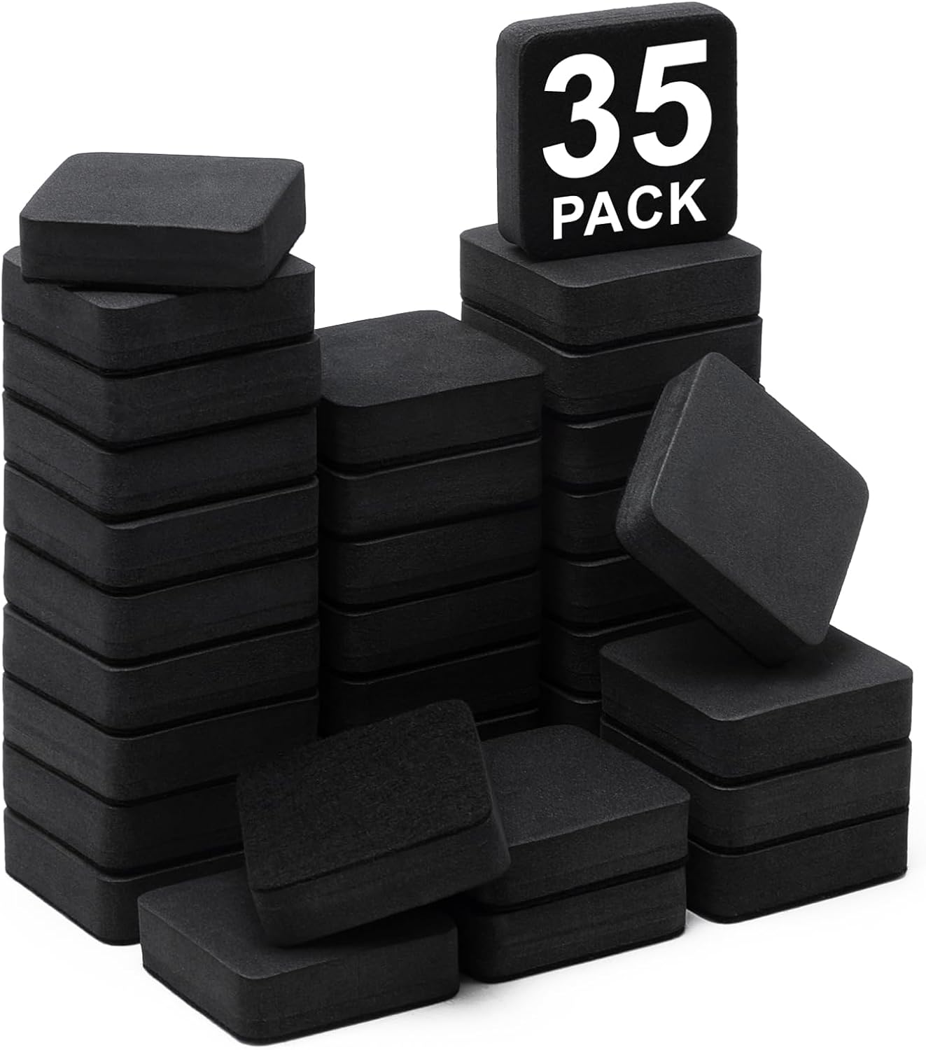 FUMILE 35 Pack Magnetic Mini Dry Erase Whiteboard Erasers for Classroom
