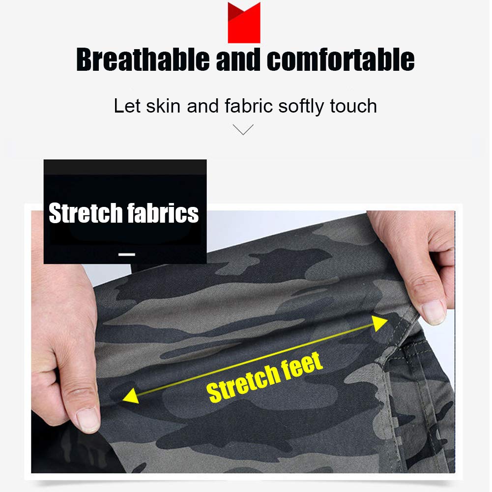 Camice da Lavoro, Giacca Saldatore, Twill di Cotone Camuffare Molteplici Tasche Uniforme da Combattimento Non Sbiadire,L