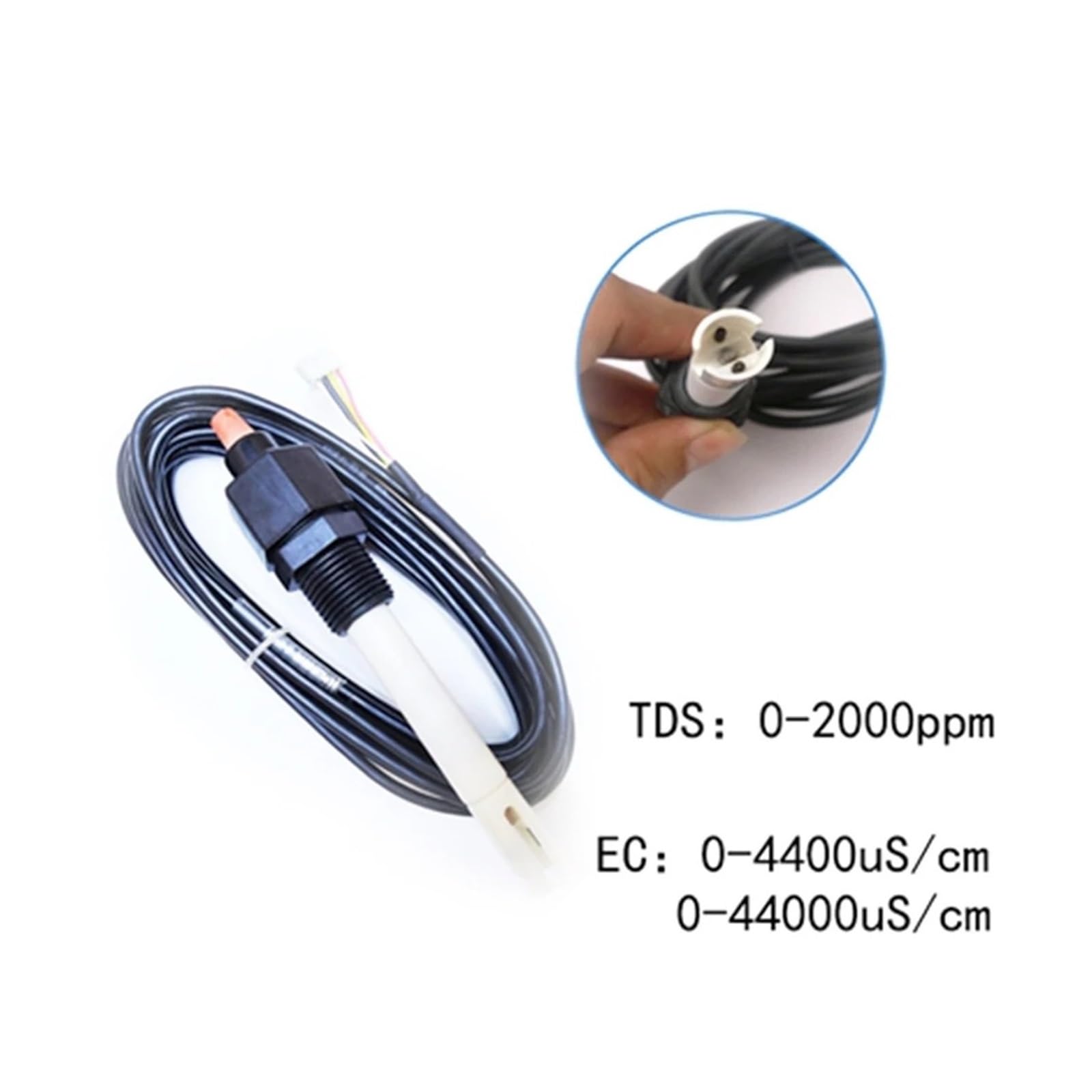 KOSBO Transmisor EC de Agua, Sensor EC, módulo de Sensor de conductividad TDS, 4-20ma, 0-5V, 0-10V, Salida RS485, Voltaje de Salida analógica(TDS 0-1000ppm,4-20mA)