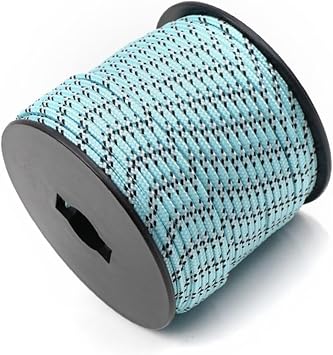 1/8in3mm 164ft Nylon Rope Solid Braided Cord 5 Stands Paracord Thin String for Crafts Multipurpose UV Resistant for Tent Garden Clothesline and Outdoor TarpLight Blue Pattern