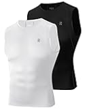 2 Pack Men's Compression Shirts Sleeveless Workout Athletic Tank Top Sports Base Layer Undershirt