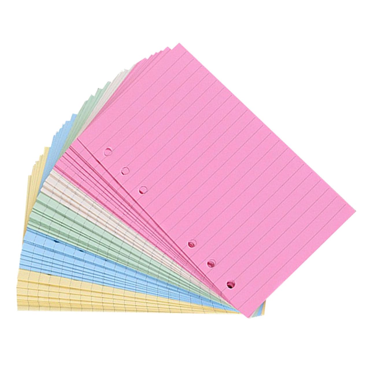 300 Stk. Nachfüllpapier Ringbuch Einlagen Notizpapier Kariert Farbig Bürobedarf Schreibwaren