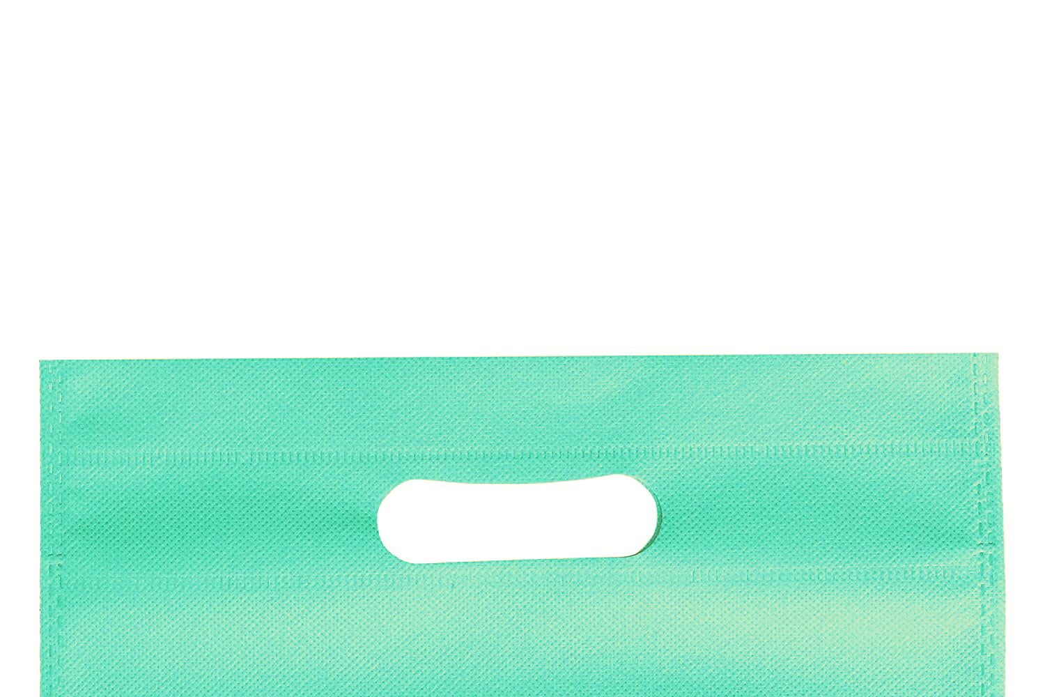 AGRASHRI ENTERPRISES D Cut Cloth Carry Bag, Shopping Bag, Gift Bag, ECO Friendly Bag, Reusable Carry Bag Hand Bag Pack of 50 Grocery Bags (Pista Green, 14X18) 2
