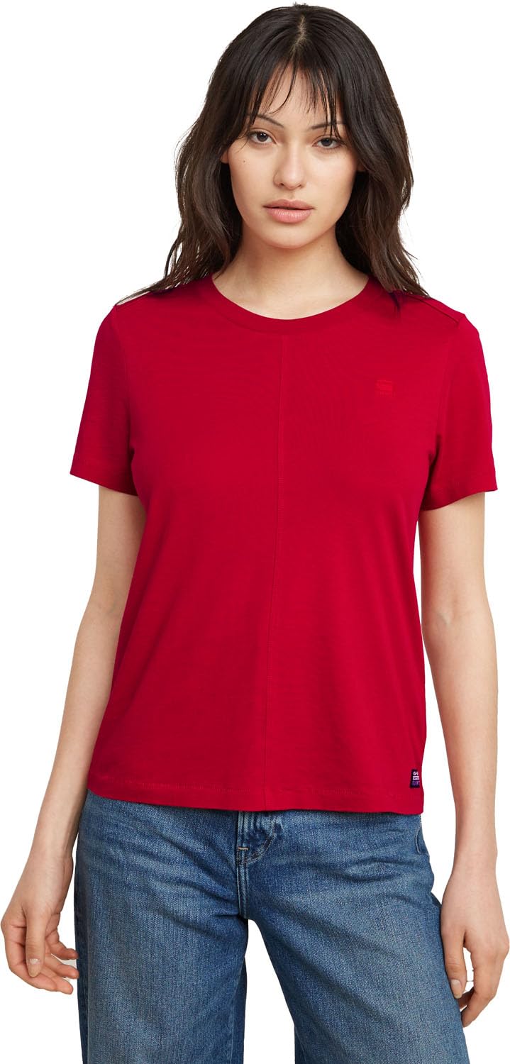 G-Star Women's Overdyed Front Seam Top, Red (baron D24499-4107-1828), XS