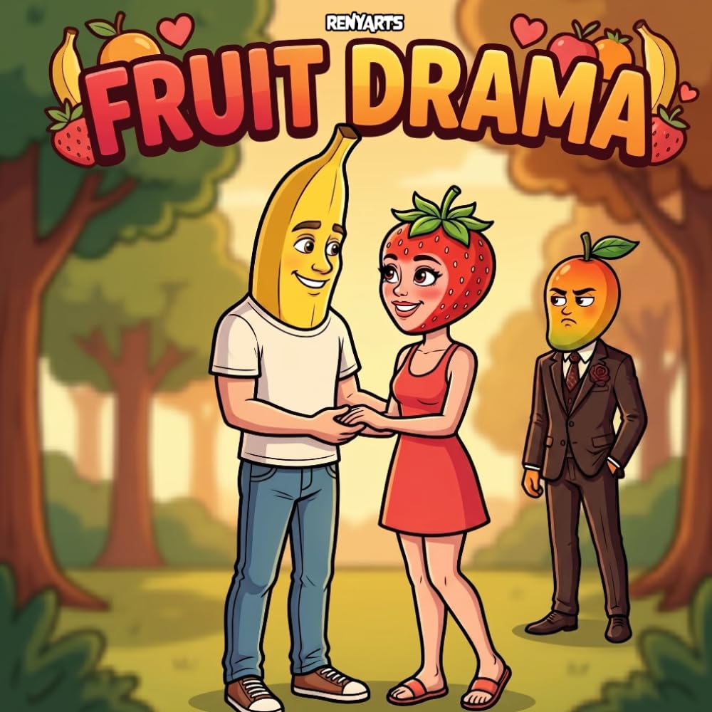 Fruit Drama: The Loyalty Test: A Story Coloring Book for Adults and Teens Featuring Semi-Realistic Fruit Characters in a Wordless Drama — Love, ... Scenes for Relaxation and Stress Relief