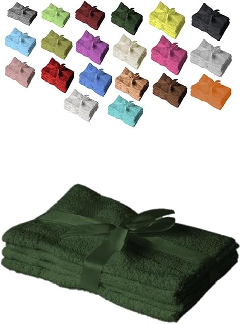 EXKLUSIV HEIMTEXTIL Ręcznik dla gości zestaw 4 szt. 30 x 50 cm ciemnozielony