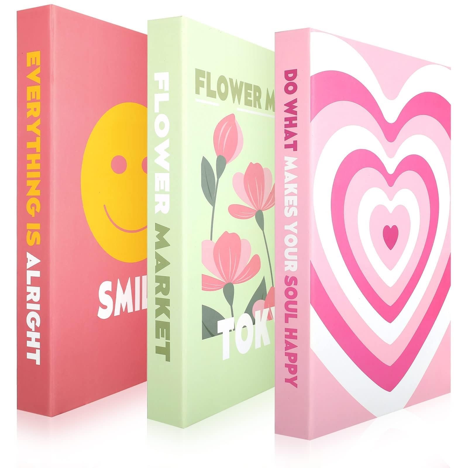 THE WHITE SHOP 3 PCS Decorative-Books, Faux-Books for Decoration, Modern Fashion Decorative-Books Set for Hardcover Home Decor, Fake-Book Stacks Display for Bookshelf Living Room Decor Tabletop Props