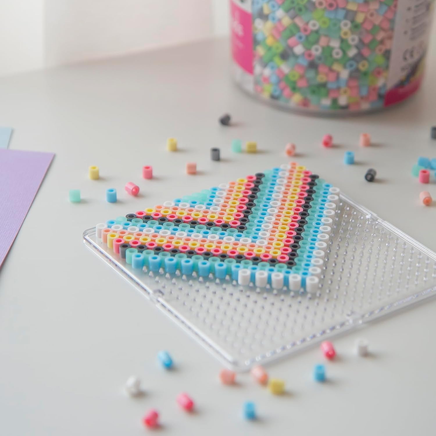 Vaessen Creative Fuse Bead Interlocking Pegboard, Set of 10, Square, 5.7 x 5.7 inches, Perfect for Childrens DIY Crafts with Ironing Beads, Making Decorations, Pixel Pictures and Other Crafty Ideas