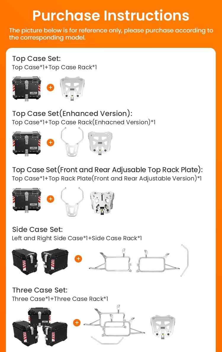 Motorcycle Top Case Rack for BMW F900GS Adventure（2025-） Enhanced Version - with Buffer Structure, Protects Subframe in Accidents & Ensures Secure Case Mounting