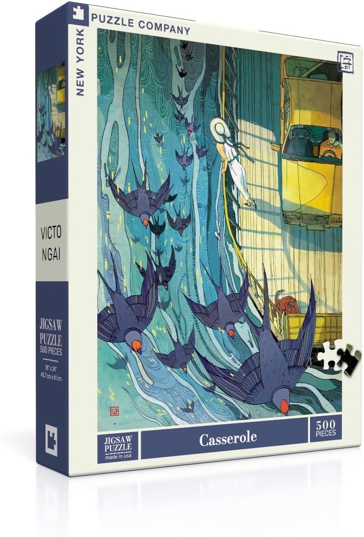 New York Puzzle Company - Victo Ngai Casserole - 500 Piece Jigsaw Puzzle for Family Game Nights by Victo Ngai