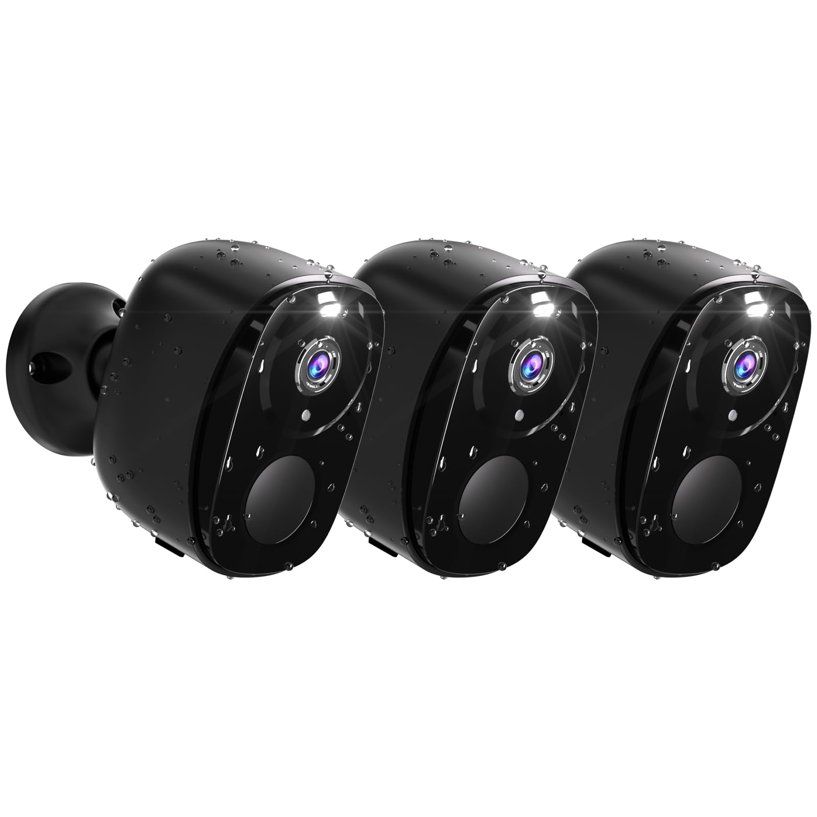 Security Cameras Wireless Outdoor 3PC,2K Outdoor camera for Home Security with Motion Detection Siren Alarm WiFi Surveillance Security Camera, Color Night Vision, 2-way Talk, Waterproof, Cloud/SD