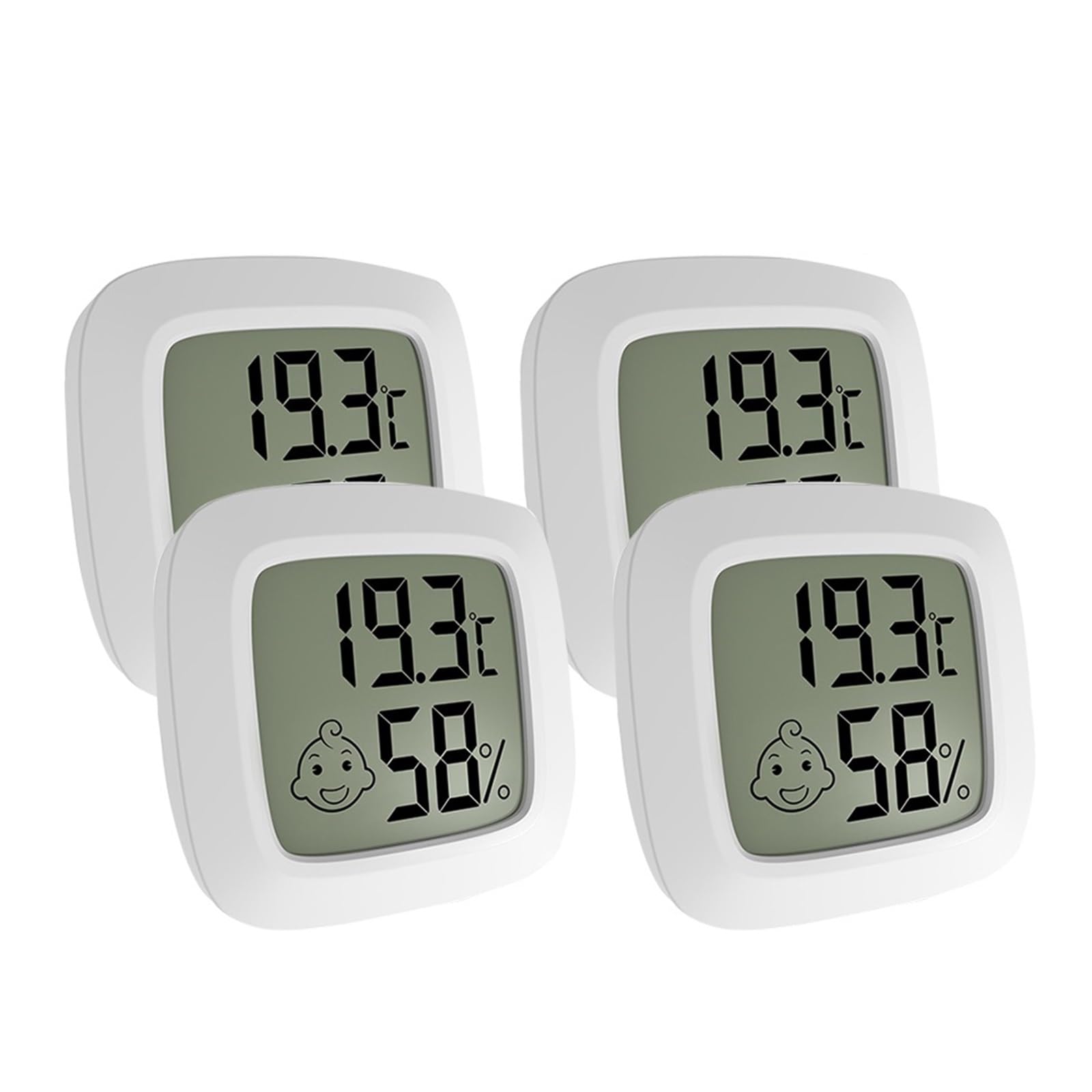 Mini LCD Termómetro Digital Higrómetro Medidor De Humedad Interior Sensor Temperatura Ambiente Estación Meteorológica Preciso Rápido Monitorización Tiempo Real(4pcs)