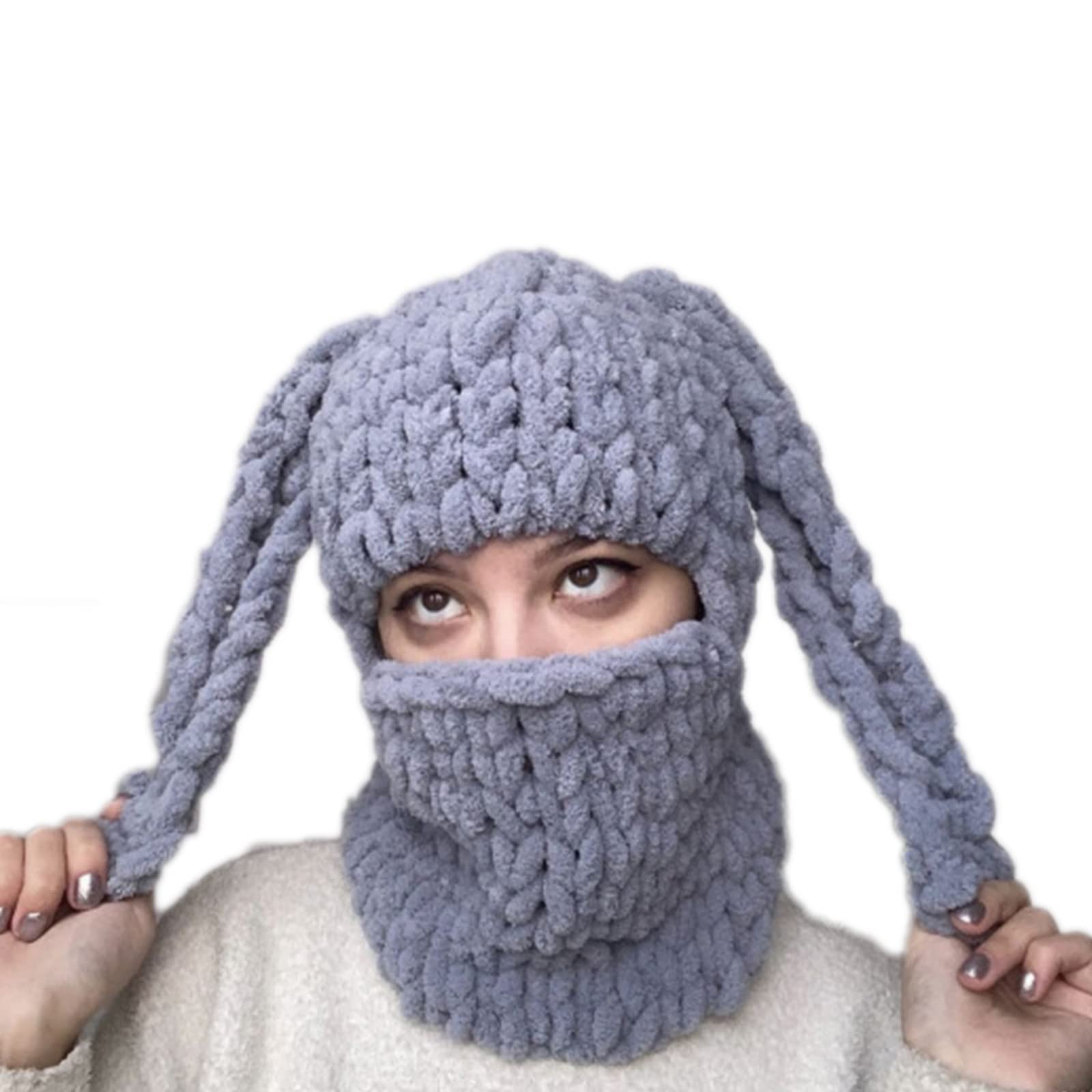 Kakasea Women's C Halloween Balaclava Funny Long Bunny Ears Hat Balaclava Beanie Hat Long Hat Skullies Beanie